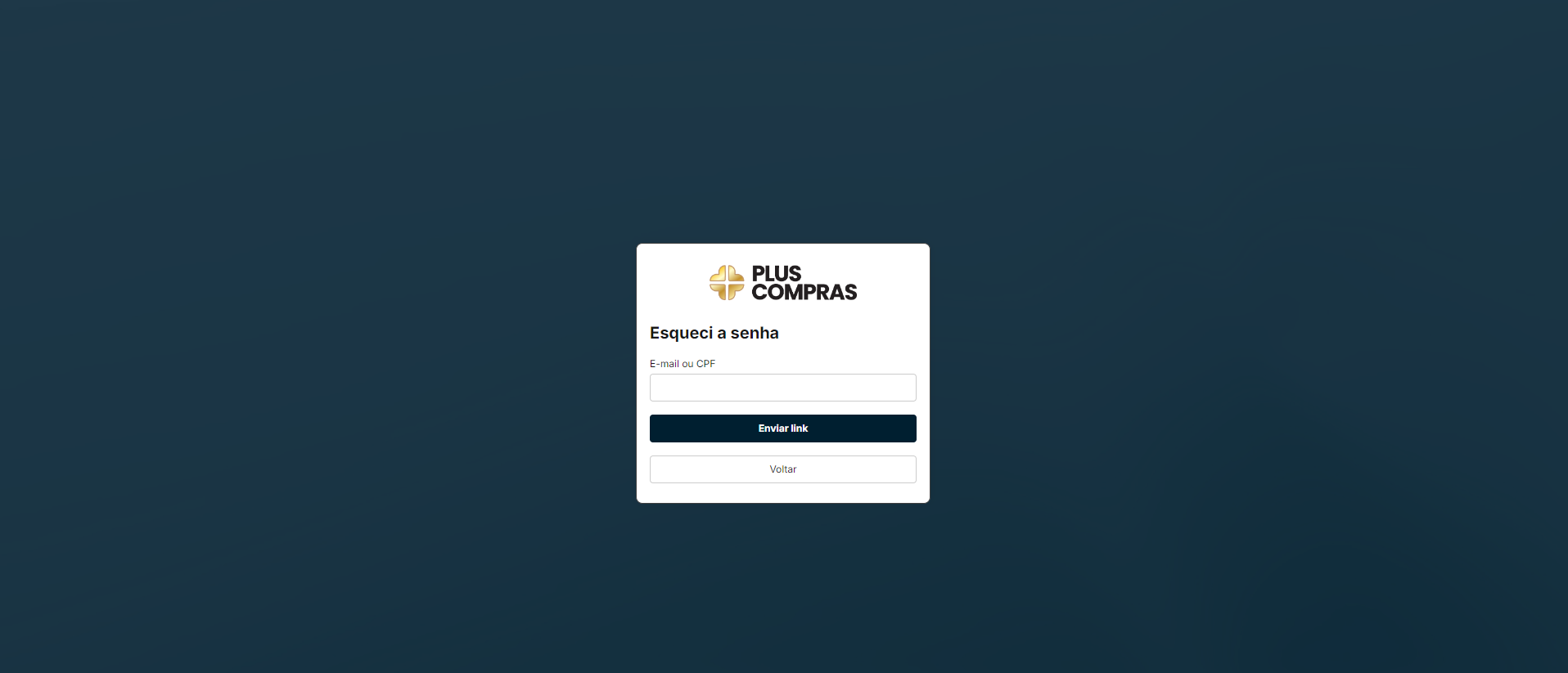 Forgot password page